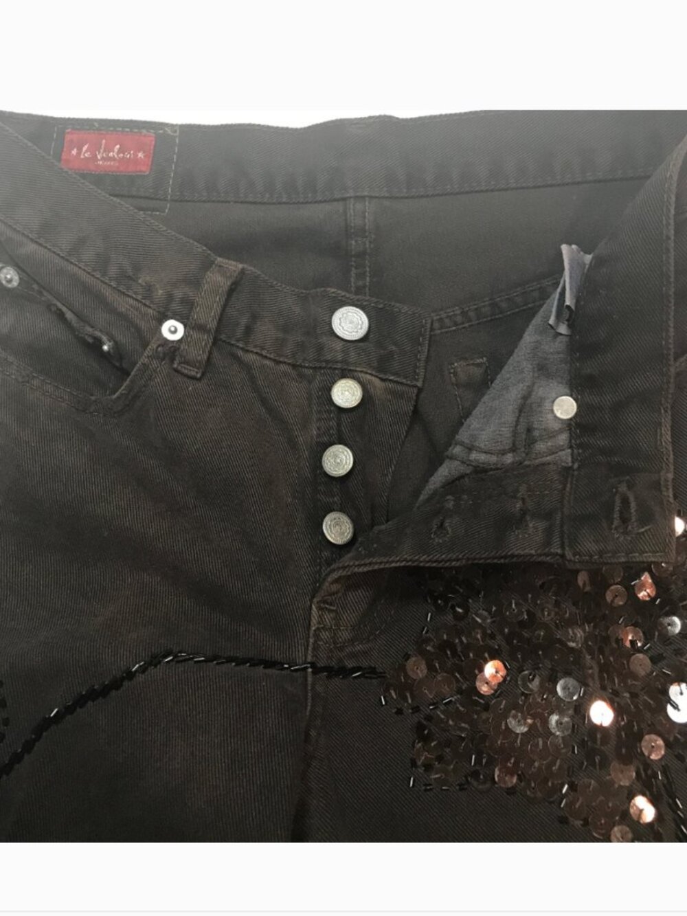 Le Jealous Sequin High Waist Vintage brown Jeans IT40 - Picture 5 of 11